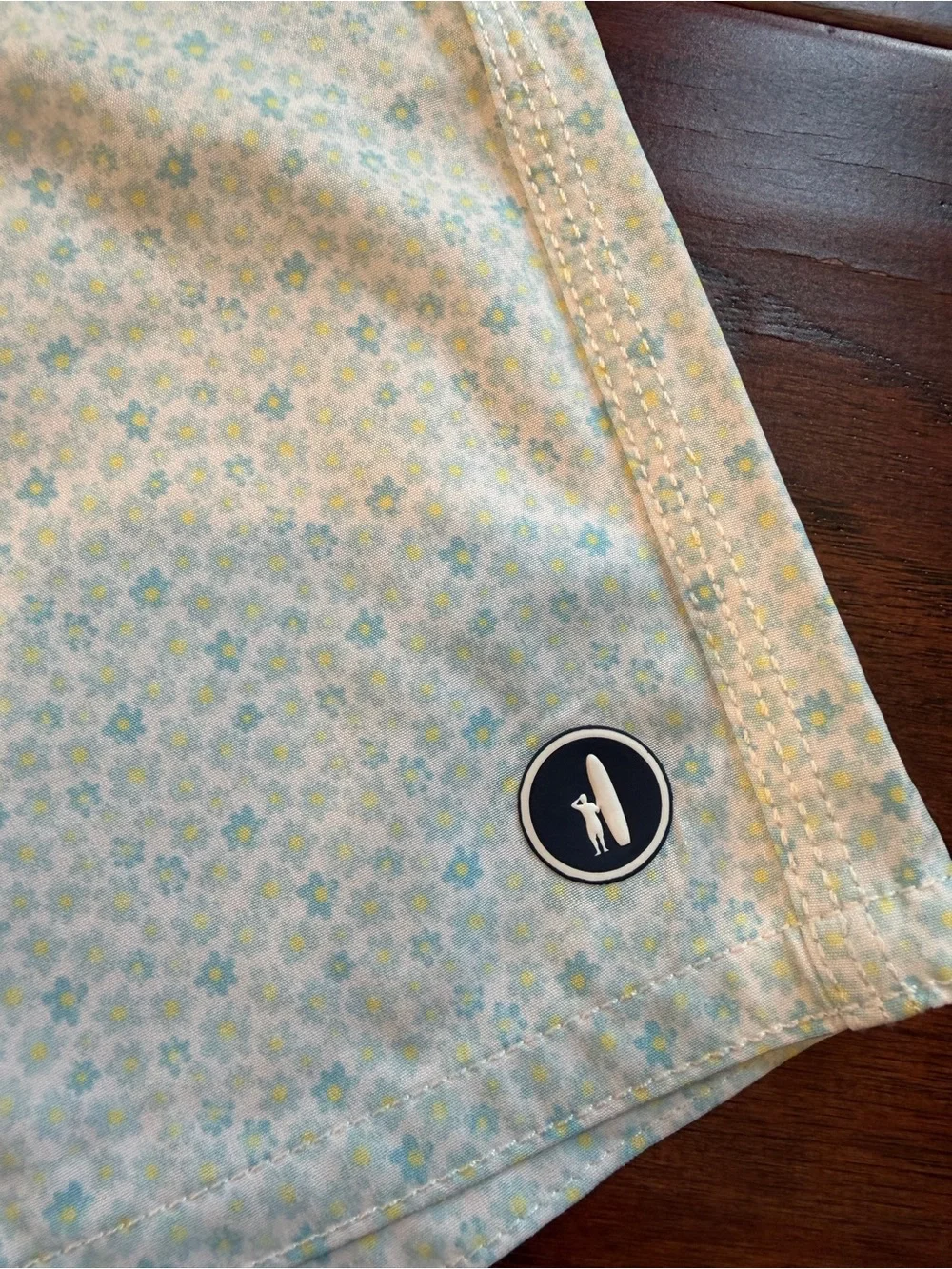 johnnie-O Pale Blue Micro-Print Swim Trunks